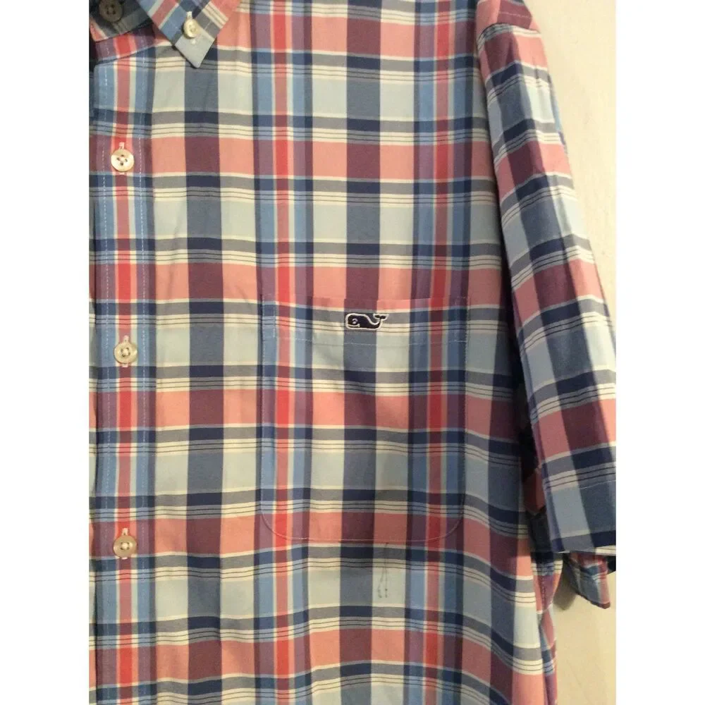 Vineyard Vines Size 2XL mens classic fit tucker button up shirt plaid